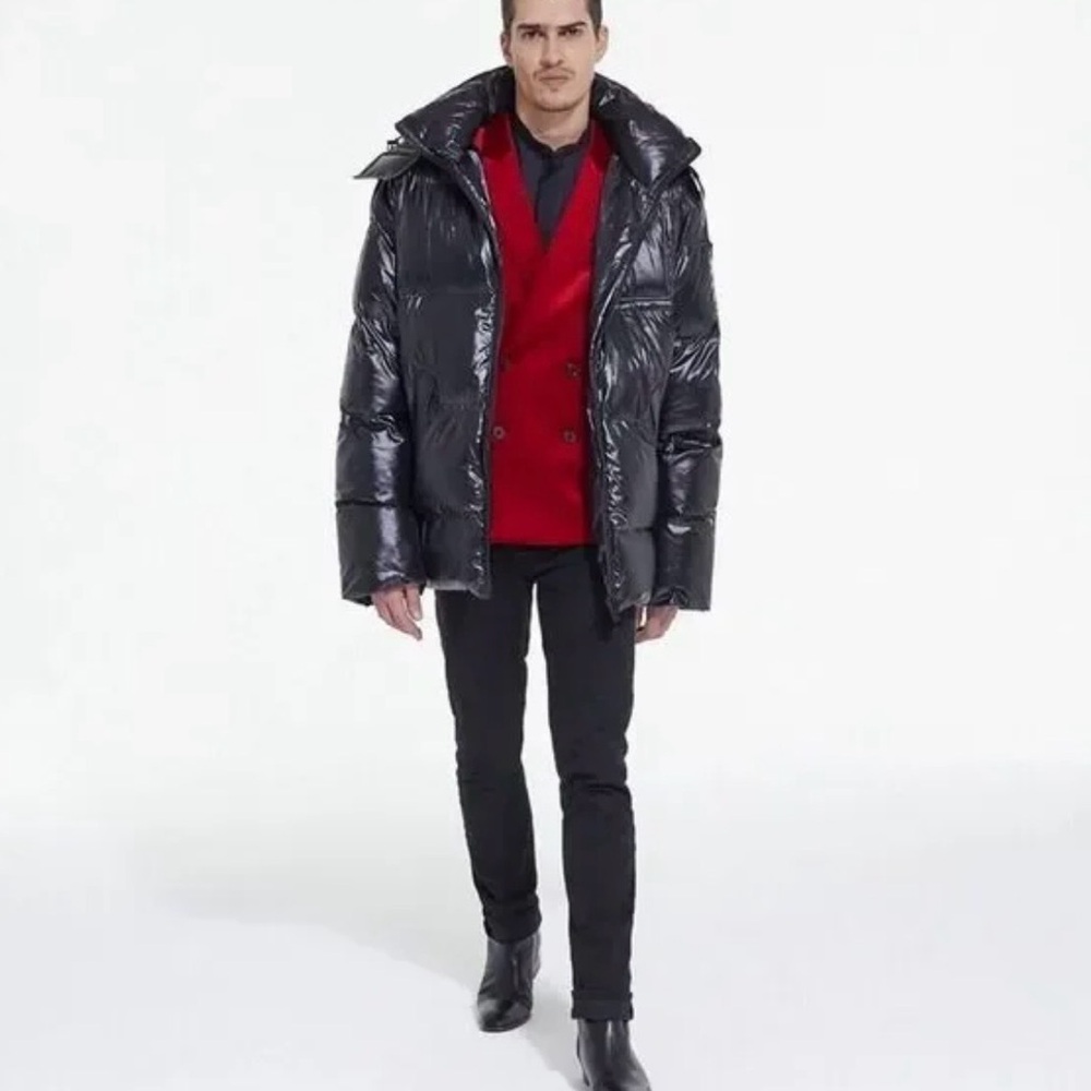 The Kooples Shiny Black Puffer Jacket
